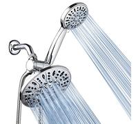 AquaDance 7" Premium High Pressure 3-Way Rainfall Combo for The Best of Both Worlds - Enjoy Luxurious Rain Showerhead and 6-Setting Hand Held Shower Separately or Together - Chrome Finish - 3328