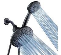 AquaDance 7" Premium High Pressure 3-Way Rainfall Combo for The Best of Both Worlds - Enjoy Luxurious Rain Showerhead and 6-Setting Hand Held Shower Separately or Together - Matte Black Finish