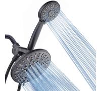 AquaDance 7" Premium High Pressure 3-Way Rainfall Combo with Stainless Steel Hose - Enjoy Luxurious 6-Setting Rain Shower Head and Hand Held Shower Separately or Together - Oil Rubbed Bronze Finish
