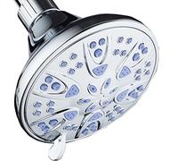 AquaDance Antimicrobial - Anti-Clog High-Pressure 6-Setting Shower Head 4" Sunset Blue