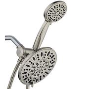 AquaDance Brushed Nickel 7" Premium High Pressure 3-Way Rainfall Combo with Extra Long 72 inch Hose - Enjoy Luxury 6-Setting Rain Showerhead and Matching Hand Held Shower Separately or Together