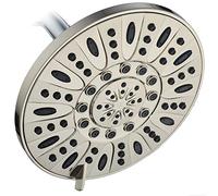 AquaDance BRUSHED NICKEL High Pressure 6-Setting 7" Rain Shower Head - Angle Adjustable, Anti-Clog Showerhead Jets, Tool-Free Installation - USA Standard Certified - Top U.S. Brand