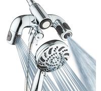 Aquadance High Pressure 156 Setting 14 Zone Shower Head & Handheld 3-Way Combo System - Magnetic Docking, 314 Power Jets, Dual Adjustable Arms, 6 ft. Metal Hose, All Chrome Finish, Top American Brand