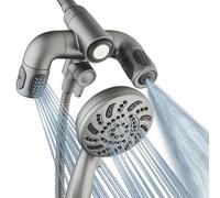 Aquadance High Pressure 156 Setting 14 Zone Shower Head & Handheld 3-Way Combo System - Magnetic Docking, 314 Power Jets, Dual Adjustable Arms, 6 ft. Metal Hose, Graphite Finish, Top American Brand
