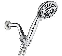 AquaDance High Pressure 6-Setting 4.15" Chrome Face Hand Held Shower Head with Hose for Ultimate Shower Experience! Officially Independently Tested to Meet Strict US Quality & Performance Standards