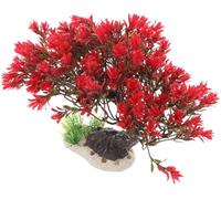 AquaDecor Artificial Aquarium Plant, Realistic Red Leaf Fish Tank Decoration for Freshwater and Marine Tanks
