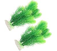 AquaDecor Artificial Water Grass Aquarium Plants, 2pcs Plastic Aquatic Plants for Fish Tank Decoration, Green Fake Plants