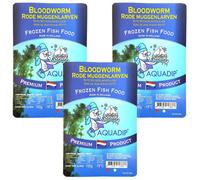 Aquadip Frozen Bloodworm 100G Blister Pack - Pack Of 3 For Fish And Aquatic Pets