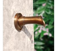 Aquadock Solid Brass Waterfall Spout Scupper Made Exquisite Handcrafted, Water Fountain Spillway Luxury Landscape Decor for Pools, Ponds, Water Walls (7.63 inch)