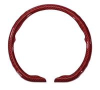 AQUADORA Car Laser carbon fiber pattern Steering Wheel Cover Anti-Slip Breathable Elastic Fit for Ford Ranger T6 2014-2022,D-Red