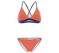 AquaFeeL Women's Bikini, Orange/Navy Blue, 10 UK/B