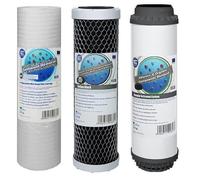 Aquafilter 10" Replacement Water Filter Cartridge Set of 3 for Reverse Osmosis RO Systems and Pond Dechlorinator