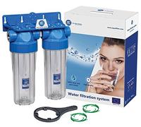 Aquafilter Filter Housing Duo 10 Inch Thread 3/4 Inch Water Filter Housing (FHPRCL-B-Twin)
