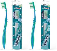 Aquafresh Advance Kids Toothbrush, Developed by Dental Experts for Children Aged 9-12 Years Old, Plastic-Free Packaging, Soft Toothbrush (Pack of 2)