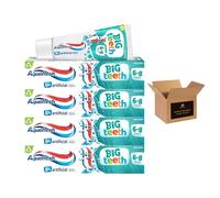 Aquafresh Big Teeth Kids Toothpaste 6-8 Years | Children’s Fluoride Toothpaste with Mild Mint Flavour - Enamel & Cavity Protection | Hadco Bundle with Fun Puffy Sticker Sheet for kids | (4 x 50ml) (4)