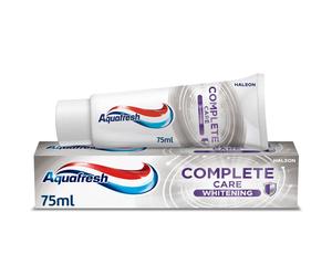 Aquafresh Complete Care Whitening Fluoride Toothpaste. Helps Restore Your Teeth’s Natural Whiteness. Actively deep Cleans and freshens Whole Mouth.