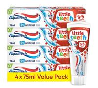 Aquafresh Little Teeth 3-5 Years, Kids Toothpaste, Gently Strengthens and Protects Little Teeth, Multipack 4 x 75ml