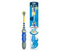 Aquafresh Milk Teeth Baby Toothbrush, Specially Designed for Children aged 0-2 by Dental Experts, Toddler Toothbrush in Plastic-free Packaging, Extra Soft Bristles