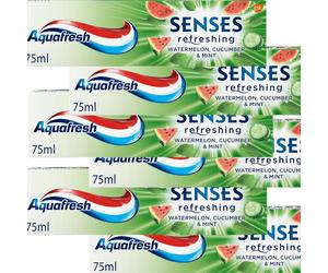 Aquafresh Senses Refreshing Toothpaste Fluorid Cucumber & Mint & Watermelon x 6