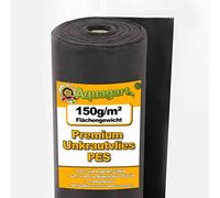Aquagart 400 m Weed Control Fabric Black PES - 150 g I Weed Control Film for Garden & Raised Bed I Garden Fleece & Weed Control I Water Permeable Weed Control Film & Robust Protective Fleece 1 m Wide