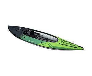 AQUAGLIDE Navarro 130 Convertible Inflatable Kayak with Drop Stitch Floor- 1 Person Touring Kayak without Cover, Green