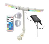 AquaGlow Solar Fountain - Double Spray Pool Waterfall with Remote | Floating Solars Fountains with Adjustable 7 Color LED Lights for Backyard Patio Pond Party Garden Relaxation, 15.36 Inches