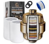 AquaHomeGroup 15 Stage Shower Filter with Vitamin C for Hard Water - High Output Shower Water Filter to Remove Chlorine and Fluoride - 2 Cartridges Included -Consistent Water Flow Showerhead Filter