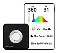 AquaHorti AH-300 Light Meter,Test LED Spectrum,CCT,LUX,Foot Candle,Blue Light Meter,LUX Distribution, Data Exported as a CSV File.
