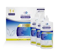 Aqualens Contact Lens Solution 3x360ml - 4 Weeks Supply - Multi Purpose All in 1 Contact Lens Cleaner - Hydrating & Protein-Removing, Clean & Moisturise Soft Contact Lenses - Value Pack