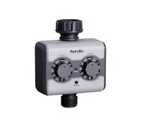 Aqualin Water Timer with Brass Inlet, Dial Control Irrigation Timer Automatic Watering System with Delay Function Manual/Auto for Garden Lawn Plants Irrigation No Water Pressure Required