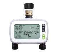 Aqualin Watering Irrigation System Sprinkler Water Hose Timer 2 Zone with FSTN Large LCD Screen for Garden Plants