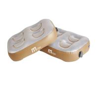 AQUALINE MSpa Cushion Set for Inflatable Hot Tub (39 x 30 x 10) cm, 2 Pack Water-Fillable Spa Cushions with Internal Coil Support, Soft PVC Booster Seat & Headrest Pillow, Champagne Gold & Pearl