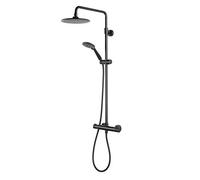 Aqualisa Deco Mixer Shower Round Bar Valve with Fixing Kit- Matt Black