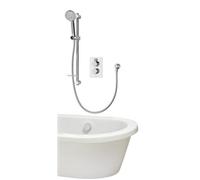 Aqualisa Drmdcv2.adbtx.rnd Dream Concealed Thermostatic Mixer Shower Dual Outlet With Adjustable Head & Bath Fill - Round Chrome