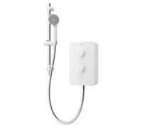 Aqualisa E2 Gloss Electric Shower with 3 Mode Handset 8.5kW Multi-Fit in White | Polar White | Plastic/metal | 225mm x 600mm x 97.5mm