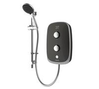 Aqualisa eVOLVE Electric Shower | Space grey & satin silver | Metal/plastic | 244mm x 650mm x 89mm
