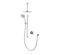 Aqualisa Optic Q Concealed Valve Gravity-Pumped Wall Fed Smart Digital Mixer 3-Spray Pattern Shower & Ceiling-Fixed Head