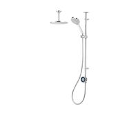 Aqualisa Optic Q Dual Outlet Smart Digital Shower, Exposed | With Adjustable & Ceiling Fixed Heads, Digital Display, App Controlled, For Combi/High Pressure Systems, 5 Year Guarantee