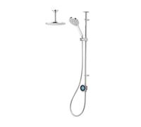 Aqualisa Optic Q Exposed Valve Hp/combi Ceiling Fed Smart Digital Mixer 3-Spray Pattern Shower Adjustable & Fixed Shower Head