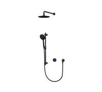 Aqualisa Smart Glo Glomb.a2.bv.dvfw.23 Dual Outlet Smart Shower Riser Rail Fixed Wall Head Concealed Gravity Pumped Matt Black