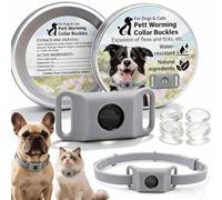 Aquality Pets Collier Antiparasitaire, Collier Antiparasitaire Naturel 4 Capsules Remplaçables Avec Protection Longue Durée Pour Chiens Et Chats, Promenades Quotidiennes Et Extérieures (Gray)