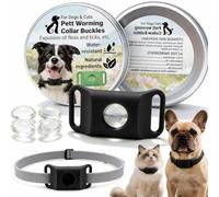 Aquality Pets Collier Antiparasitaire, Collier Antiparasitaire Naturel 4 Capsules Remplaçables Avec Protection Longue Durée Pour Chiens Et Chats, Promenades Quotidiennes Et Extérieures (Black)