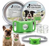 Aquality Pets Collier Antiparasitaire, Collier Antiparasitaire Naturel 4 Capsules Remplaçables Avec Protection Longue Durée Pour Chiens Et Chats, Promenades Quotidiennes Et Extérieures (Green)