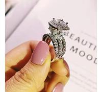 AQUALITYS 925 Sterling Silver Engagement Ring for Women and Ladys with Cushion Zirconia Wedding