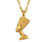 AQUALITYS Anniyo Egyptian Queen Nefertiti Pendant Necklaces Women Men Jewelry Silver Color/Gold Color Jewellery African