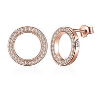 AQUALITYS Fashion 925 Sterling Silver Lucky Forever Circular Stud Earrings For Women Authentic Original Jewelry Gift-XCHS484
