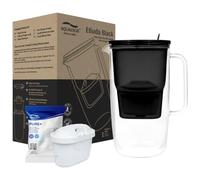 Aqualogis Etiuda 2.9L | Premium Glass Water Filter Jug | Includes 1 Pure+ Filter Cartridge | Black | Improves the taste of water