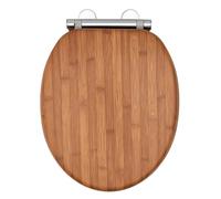AQUALONA® Luxury Soft Close Toilet Seat - Moulded Wood - Stainless Steel Slow Close Hinges - Click, Lift & Clean Technology (Bamboo Toilet Seat)