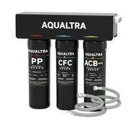 AQUALTRA USF-3B-10 Slightly Alkaline Under Sink Water Filter, SGS Certified, Reduce PFOA, PFOS, Chlorine, Lead, Mercury, Chloramine, Fluoride, Microplastics Particles, Bad Taste & Odor