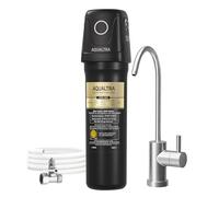 AQUALTRA USF01-BKF Under Sink Water Filter System with Faucet, NSF/ANSI/CAN 372 Certified, Reduces PFOA, PFOS, Chlorine, Lead, Mercury, Chloramine, Fluoride, Microplastics Particles, Bad Taste & Odor